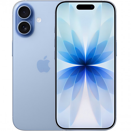 iPhone 17 256GB en color azul neblina con caja abierta