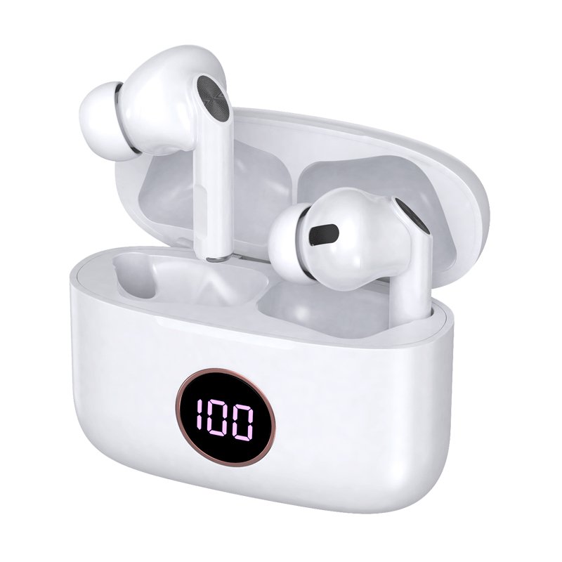 Auriculares Stereo Bluetooth Dual Pod Earbuds Lcd COOL AIR PRO - Blanco