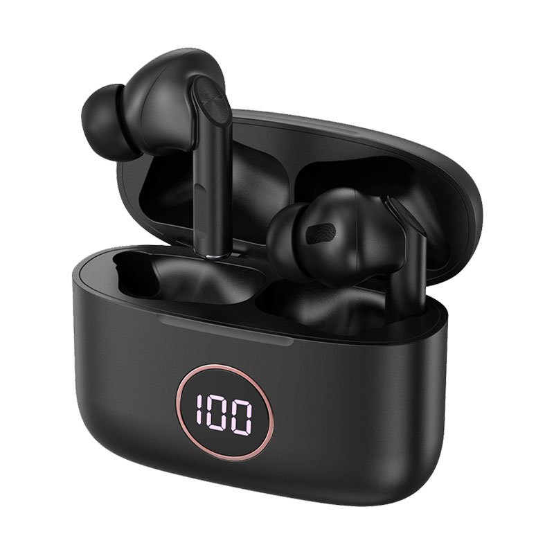 Auriculares Stereo Bluetooth Dual Pod Earbuds Lcd COOL AIR PRO - Negro