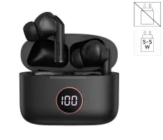 Auriculares Stereo Bluetooth Earbuds Lcd COOL AIR PRO Negro