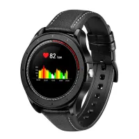 Smartwatch COOL Bristol Correa Piel (Temp. Corporal, Podómetro, Pulsómetro) Negro